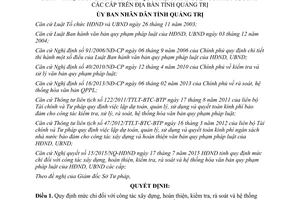 Quyết định 17/2015/QĐ-UBND mức chi xây dựng rà soát hệ thống hóa văn bản quy phạm Quảng Trị