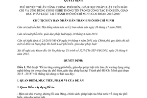 Quyết định 4176/QĐ-UBND phổ biến pháp luật trên báo chí ứng dụng công nghệ thông tin Hồ Chí Minh