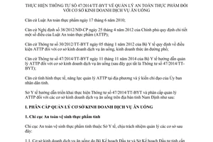 Hướng dẫn 845/HD-SYT quản lý an toàn thực phẩm đối với cơ sở kinh doanh dịch vụ ăn uống Nam Định