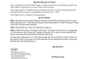 Quyết định 1543/QĐ-BTP đổi mới công tác trợ giúp pháp lý giai đoạn 2015 2025