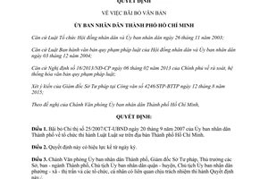 Quyết định 4177/QĐ-UBND bãi bỏ 25/2007/CT-UBND thi hành Luật Luật sư Hồ Chí Minh 2015