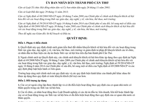 Quyết định 2418/QĐ-UBND Khuyến khích xã hội hóa giáo dục dạy nghề y tế văn hoá môi trường Cần Thơ