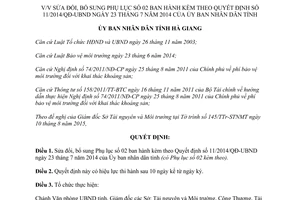 Quyết định 11/2015/QĐ-UBND quy đổi số lượng khoáng sản thành phẩm ra nguyên khai Hà Giang