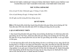 Quyết định 1468/QĐ-TTg 2015 Quy hoạch tổng thể phát triển giao thông vận tải đường sắt Việt Nam