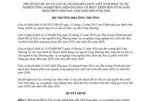 Quyết định 8989/QĐ-BCT Tái cơ cấu ngành hóa chất công nghiệp hóa hiện đại hóa phát triển bền vững