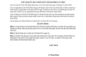 Quyết định 2438/QĐ-UBND Công bố thủ tục hành chính thẩm quyền Ủy ban nhân dân quận huyện Cần Thơ