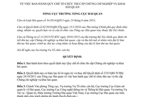 Quyết định 2504/QĐ-TCHQ 2015 Quy chế tổ chức thi cấp Chứng chỉ nghiệp vụ khai hải quan