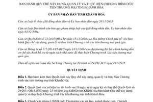 Quyết định 17/2015/QĐ-UBND xây dựng quản lý thực hiện Chương trình xúc tiến thương mại Khánh Hòa