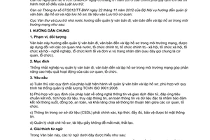 Hướng dẫn 822/HD-VTLTNN quản lý văn bản đi văn bản đến lập hồ sơ trong môi trường mạng