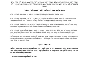 Quyết định 919/QĐ-BHXH sửa đổi 01/QĐ-BHXH 1399/QĐ-BHXH 488/QĐ-BHXH bảo hiểm xã hội y tế