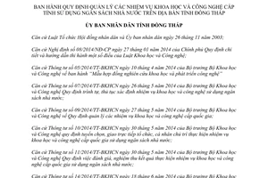 Quyết định 39/2015/QĐ-UBND nhiệm vụ khoa học công nghệ sử dụng ngân sách Nhà nước Đồng Tháp