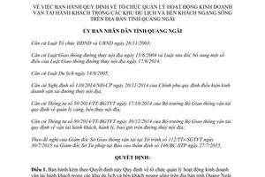 Quyết định 44/2015/QĐ-UBND kinh doanh vận tải hành khách trong khu du lịch ngang sông Quảng Ngãi