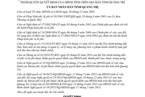 Quyết định 19/2015/QĐ-UBND sửa đổi 49/2014/QĐ-UBND mức thu quản lý sử dụng phí lệ phí Quảng Trị