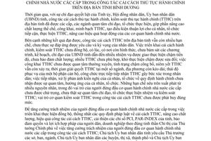 Chỉ thị 14/CT-UBND trách nhiệm người đứng đầu cơ quan trong cải cách thủ tục hành chính Bình Dương