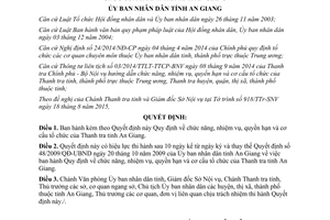 Quyết định 25/2015/QĐ-UBND chức năng nhiệm vụ quyền hạn cơ cấu tổ chức Thanh tra tỉnh An Giang