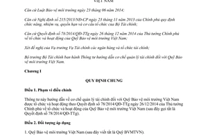 Thông tư 132/2015/TT-BTC cơ chế quản lý tài chính Quỹ Bảo vệ môi trường Việt Nam