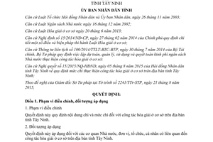 Quyết định 43/2015/QĐ-UBND mức chi thực hiện công tác hòa giải ở cơ sở tỉnh Tây Ninh