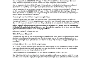 Thông tư 14/2015/TT-NHNN sửa đổi 19/2013/TT-NHNN mua bán xử lý nợ xấu Công ty Quản lý tài sản