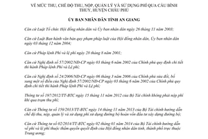 Quyết định 24/2015/QĐ-UBND mức thu quản lý sử dụng phí qua cầu Bình Thủy Châu Phú An Giang