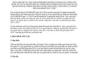 Kế hoạch 60/KH-UBND phổ biến nội dung Công ước quốc tế pháp luật quyền dân sự Tuyên Quang 2016