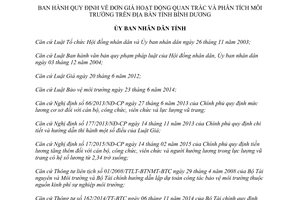 Quyết định 33/2015/QĐ-UBND Đơn giá hoạt động quan trắc và phân tích môi trường Bình Dương