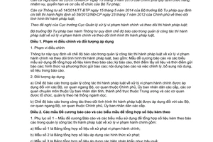 Thông tư 10/2015/TT-BTP báo cáo quản lý công tác thi hành pháp luật về xử lý vi phạm hành chính