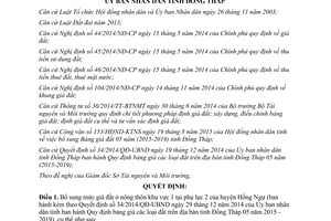 Quyết định 42/2015/QĐ-UBND bổ sung bảng giá đất 5 năm 2015 2019 Đồng Tháp