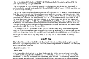 Quyết định 51/2015/QĐ-UBND thăm dò khai thác sử dụng khoáng sản làm vật liệu xây dựng Nghệ An