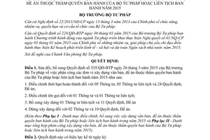Quyết định 1615/QĐ-BTP phân công các đơn vị xây dựng văn bản đề án thuộc thẩm quyền Bộ Tư pháp