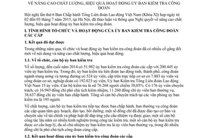 Nghị quyết 06b/NQ-TLĐ Nâng cao chất lượng hiệu quả hoạt động Ủy ban kiểm tra Công đoàn 2015
