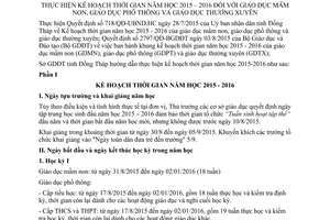 Hướng dẫn 63/HD-SGDĐT Kế hoạch 2015 2016 giáo dục mầm non phổ thông thường xuyên Đồng Tháp