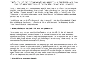 Thông báo 262/TB-VPCP 2015 chỉ đạo ứng phó khắc phục mưa lũ Quảng Ninh Lạng Sơn