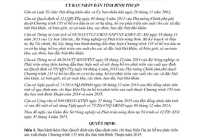 Quyết định 36/2015/QĐ-UBND mức chi Dự án hỗ trợ phát triển sản xuất Chương trình 135 Bình Thuận