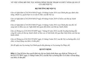 Quyết định 667/QĐ-BNV công bố thủ tục hành chính thuộc phạm vi chức năng quản lý của Bộ Nội vụ