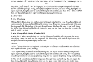 Kế hoạch 109/KH-UBND 2015 phòng chống bệnh ung thư tim mạch đái tháo đường bệnh phổi Phú Yên