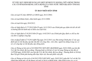 Quyết định 34/2015/QĐ-UBND bổ sung giá dịch vụ khám chữa bệnh cơ sở khám chữa bệnh Nhà nước Hà Tĩnh