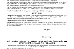 Quyết định 2203/QĐ-UBND 2015 công bố thủ tục hành chính thuộc Ủy ban nhân dân Cần Thơ