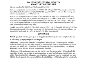 Nghị quyết 15/2015/NQ-HĐND mức thu quản lý và sử dụng phí vệ sinh Hưng Yên