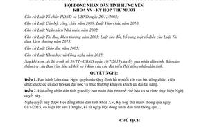 Nghị quyết 18/2015/NQ-HĐND hỗ trợ cán bộ công viên chức được cử đi đào tạo sau đại học Hưng Yên