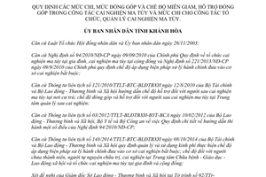 Quyết định 2108/QĐ-UBND 2015 mức chi đóng góp chế độ miễn giảm cai nghiện ma túy Khánh Hòa