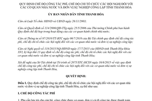 Quyết định 2894/2015/QĐ-UBND công tác phí chi tổ chức hội nghị Thanh Hóa