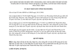 Quyết định 2895/2015/QĐ-UBND chi đón tiếp thăm hỏi đối tượng Thanh Hóa