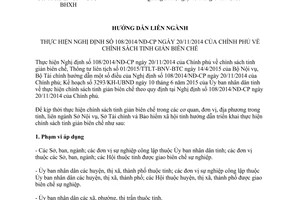 Hướng dẫn liên ngành 01/HDLN-SNV-STC-BHXH chính sách tinh giản biên chế Quảng Ninh 2015