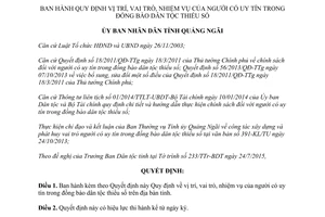 Quyết định 240/QĐ-UBND 2015 vị trí vai trò nhiệm vụ người uy tín đồng bào dân tộc thiểu số Quảng Ngãi
