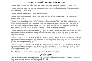 Quyết định 20/2015/QĐ-UBND khai thác bảo vệ công trình thủy lợi Cần Thơ