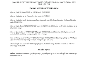 Quyết định 37/2015/QĐ-UBND Quy chế quản lý cơ sở chế biến gỗ lâm sản Lào Cai