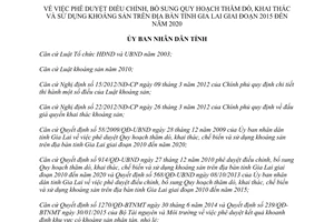 Quyết định 468/QĐ-UBND 2015 điều chỉnh Quy hoạch thăm dò khai thác và sử dụng khoáng sản Gia Lai