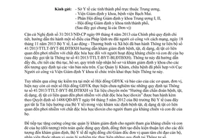 Công văn 942/KCB-PHCN&GĐ 2015 thực hiện 41/2013/TTLT-BYT-BLĐTBXH khám giám định bệnh tật