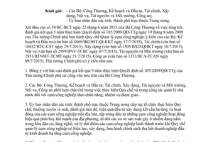 Công văn 1456/TTg-KTN 2015 tổng kết đánh giá kết quả 5 năm thực hiện Quyết định 105/2009/QĐ-TTg