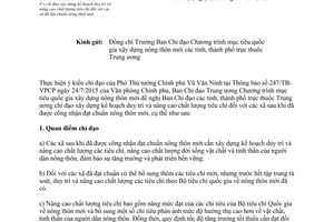 Công văn 14/BCĐTW-VPĐP kế hoạch duy trì nâng cao chất lượng các xã đã đạt chuẩn nông thôn mới 2015